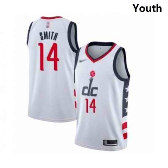 Youth Washington Wizards Ish Smith Swingman White Basketball Jersey 2019 20 City Edition